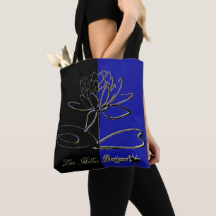Bolso De Tela Lee Hiller diseños acentos negro oro azul