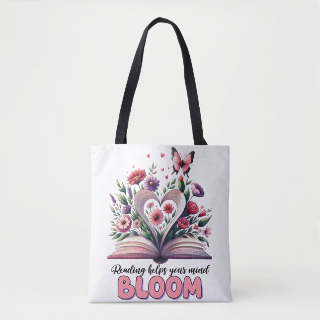 Bolso De Tela Leer ayuda a que tu mente florezca (Anverso)