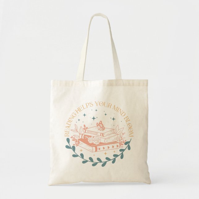 Bolso De Tela Leer ayuda a que tu mente florezca (Frente)