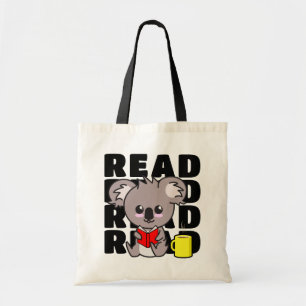 Bolso De Tela Leer: El libro de lectura cute Koala y la taza de 