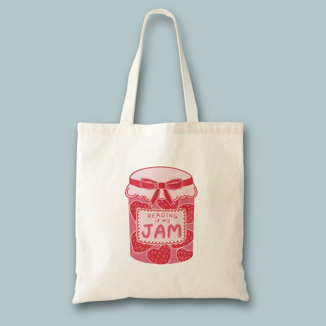 Bolso De Tela Leer es mi mermelada (Reading is my jam book themed tote bag)