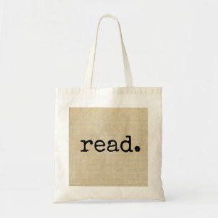 Bolso De Tela "leer". Escrito en papel de nota de época