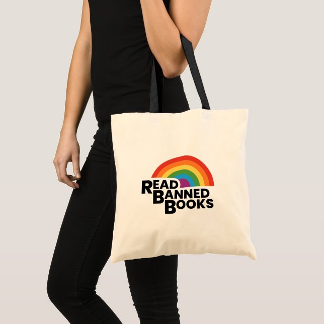 Bolso De Tela Leer libros prohibidos es un arcoiris muy lindo (Anverso (producto))