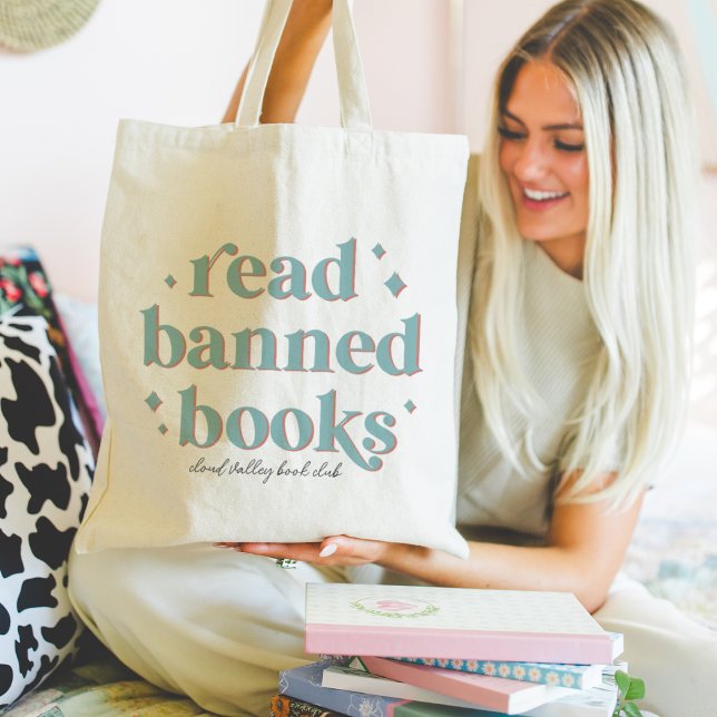 Bolso De Tela Leer libros prohibidos Retro Letras personalizadas (Subido por el creador)
