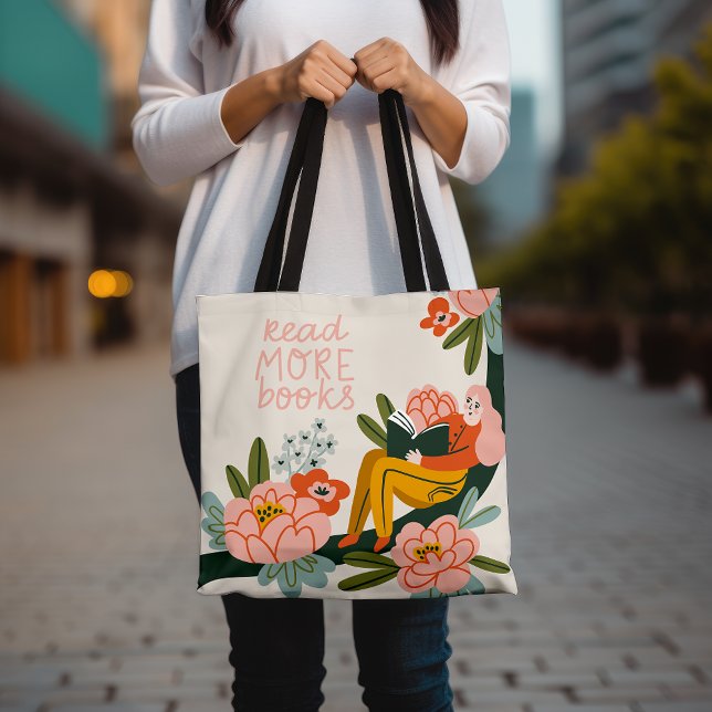 Bolso De Tela Leer más libros sobre la flor Inspiradora (Subido por el creador)