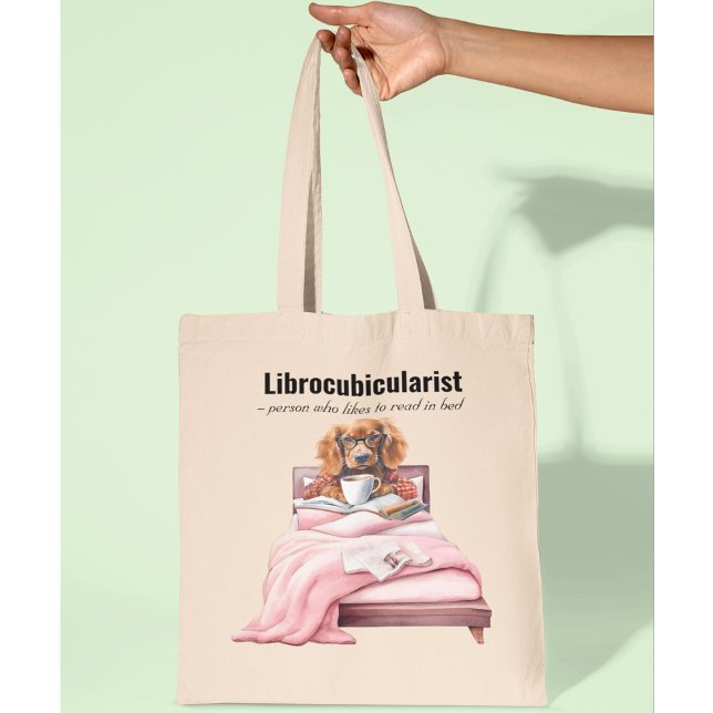 Bolso De Tela Leer perros en los libros de texto en la cama (Subido por el creador)