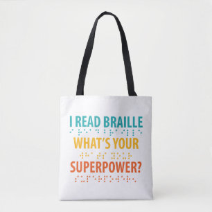 Bolso De Tela Leí en Braille cuál es tu superpoder