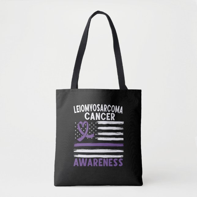 Bolso De Tela Leiomyosarcoma Conciencia sobre el cáncer (Anverso)