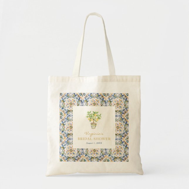 Bolso De Tela Lemon Bridal Shower (Frente)