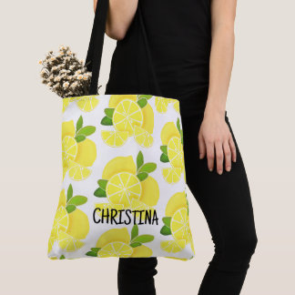 Bolso De Tela Lemon lemons lonchas de limón fruta tropical amari
