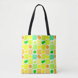 Bolso De Tela Lemon, Lime and Orange Citrus Fruit Slices Pattern