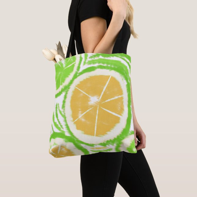 Bolso De Tela Lemon Lime Resumen Swirl Dye (Detalle)