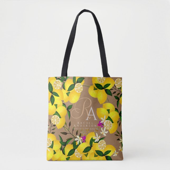 Bolso De Tela Lemon Monogram Brown (Anverso)