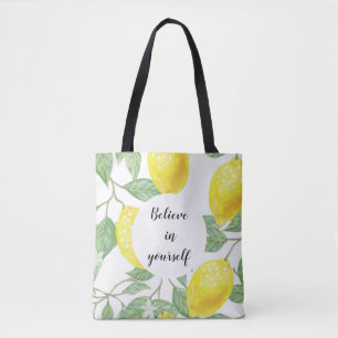 Bolso De Tela Lemon Watercolor Cree En Usted Mismo Favor Tote