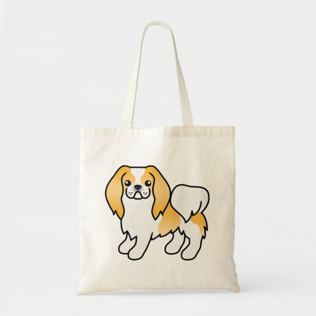 Bolso De Tela Lemon Y Blanco Chin Cute Cartoine Dog (Frente)