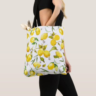 Bolso De Tela Lemones acuarelas 5