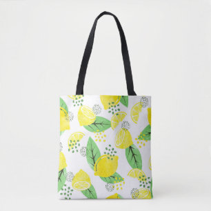Bolso De Tela Lemones acuarelas: un diseño fruitoso y transparen