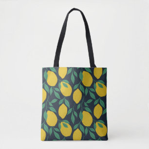 Bolso De Tela Lemones coloridos: Vibrancia de mano.