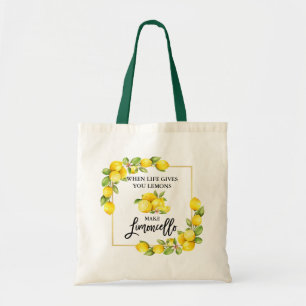 Bolso De Tela Lemones de color de agua de Limoncello con guión 