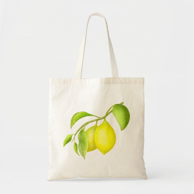 Bolso De Tela Lemones en una rama (Frente)