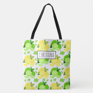Bolso De Tela Lemones lima  lonas de limón cítricos soleados