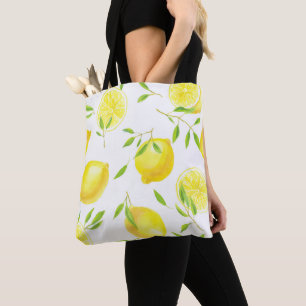 Bolso De Tela Lemones y hojas
