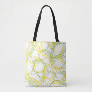 Bolso De Tela Lemones y Limes: Patrón fresco.