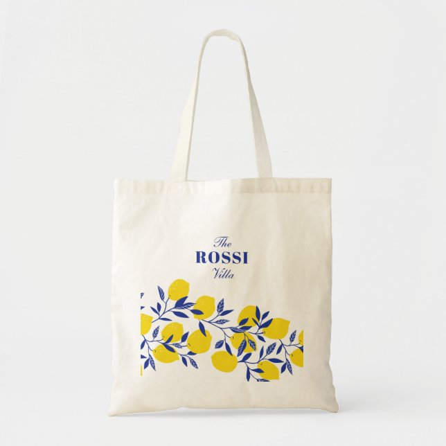 Bolso De Tela Lemons Tropical Mediterráneo Toscana (Frente)