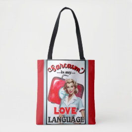 Bolso De Tela Lenguaje de amor para enfermera pequeña Pinup_