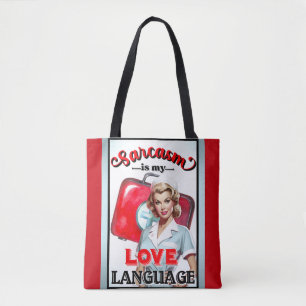 Bolso De Tela Lenguaje de amor para enfermera pequeña Pinup_