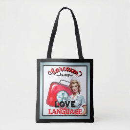 Bolso De Tela Lenguaje de amor para enfermera pequeña Pinup_