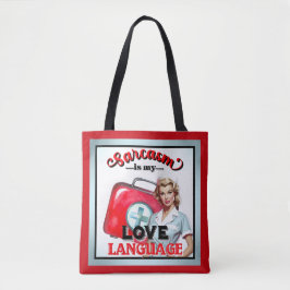 Bolso De Tela Lenguaje de amor para enfermera pequeña Pinup_