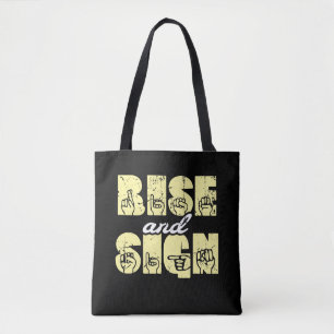 Bolso De Tela Lenguaje de Rótulo Ascenso y Rótulo ASL