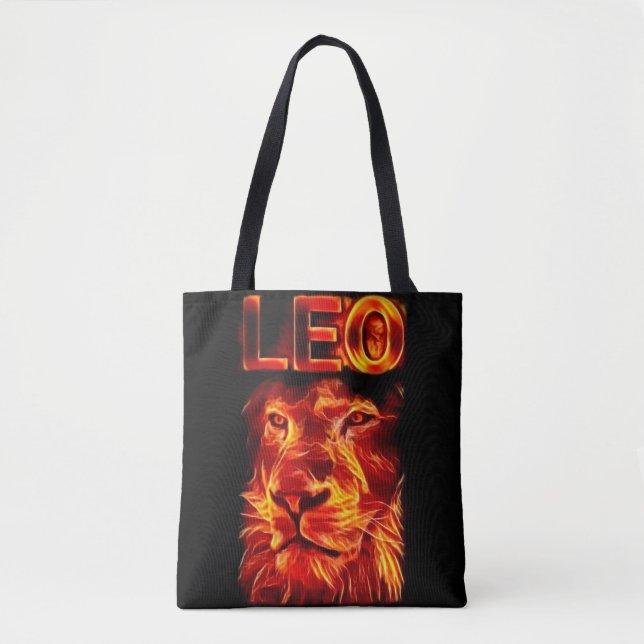 Bolso De Tela Leo Fire Rótulo Zodiac (Anverso)