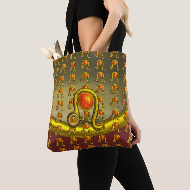 BOLSO DE TELA LEO GOLD ZODIAC CUMPLEAÑOS JEWEL AMARILLO TOPAZ, (Detalle)