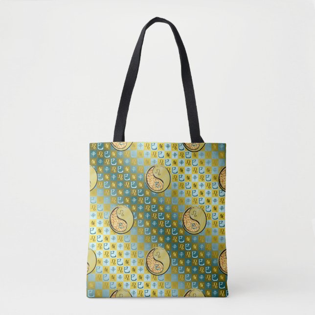 Bolso De Tela Leo & Serpiente de Metal (Anverso)