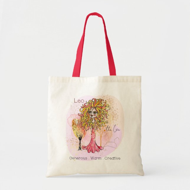 Bolso De Tela Leo The Lion Zodiac Rótulo Personality Red (Frente)