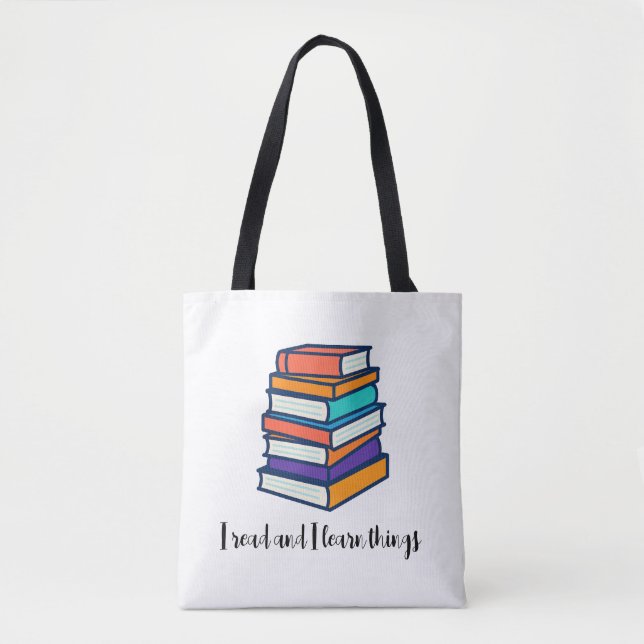 Bolso De Tela Leo y aprendo cosas (Anverso)