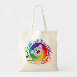 Bolso De Tela León blanco arco iris Personalizado