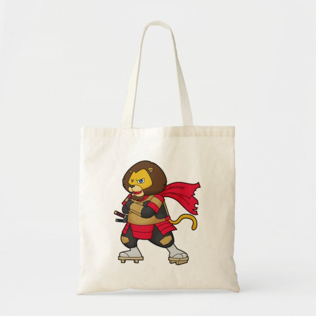 Bolso De Tela León como guerrero con Cabo (Frente)