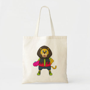 Bolso De Tela León como patinador con patineta