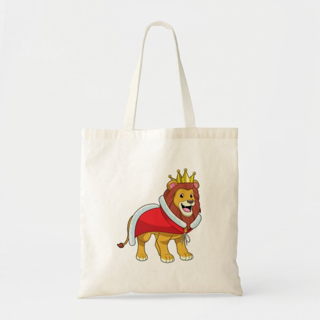 Bolso De Tela León como Rey con corona y Cabo (Frente)