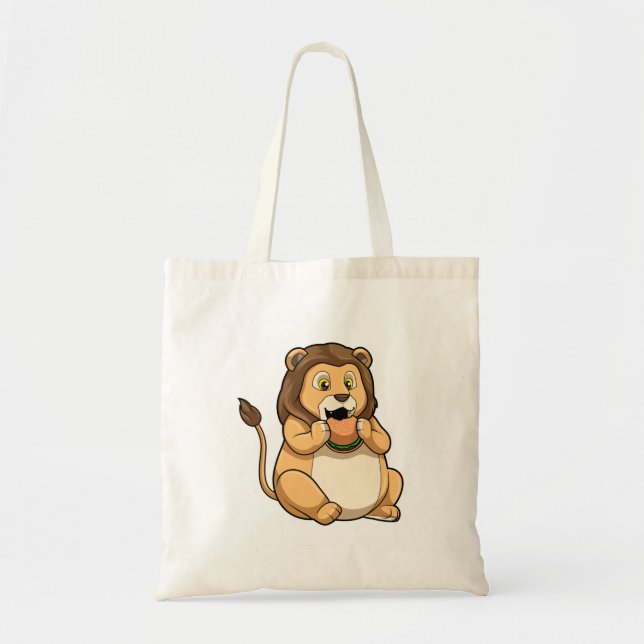 Bolso De Tela León con hamburguesa (Frente)