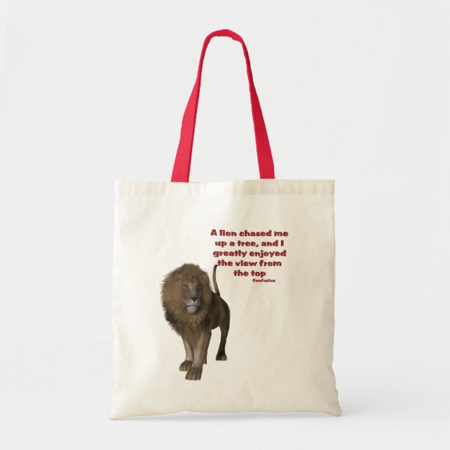 Bolso De Tela León Confucio Cita Inspiradora Tote Bag (Frente)
