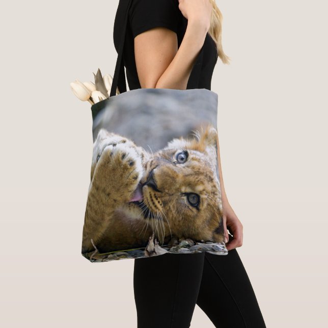 Bolso De Tela León Cub 2 (Detalle)