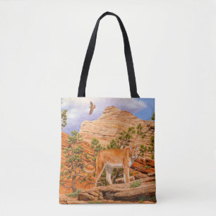 Bolso De Tela León De La Montaña Cougar En El Parque Nacional De