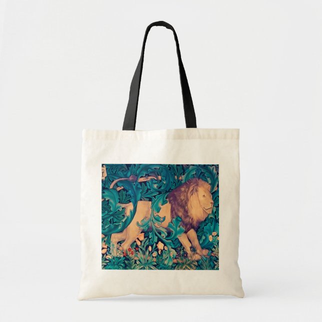 Bolso De Tela León en el bosque, William Morris (Frente)