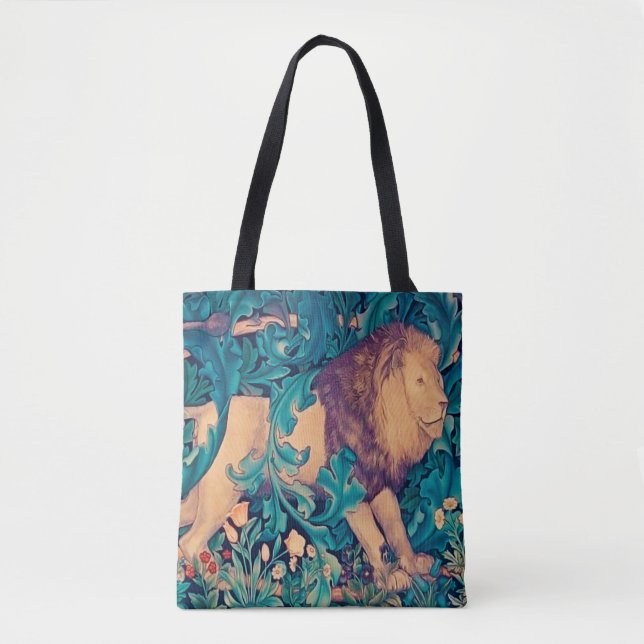 Bolso De Tela León en el bosque, William Morris (Anverso)