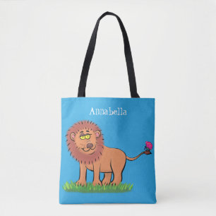 Bolso De Tela León feliz con ilustracion personalizado de maripo