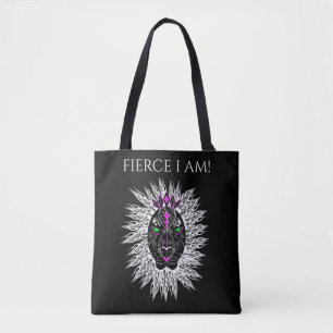 Bolso De Tela León feroz, tote, la cara del león